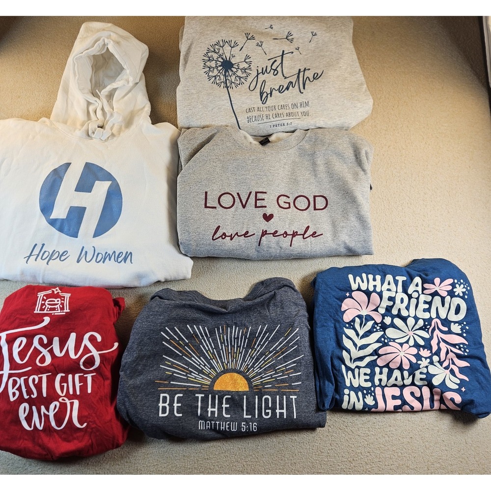 Christian Faith Clothing Lot 6 Pc Size 3XL Hoodie Sweatshirts T-Shirts